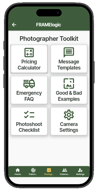 FRAMElogic courses screen
