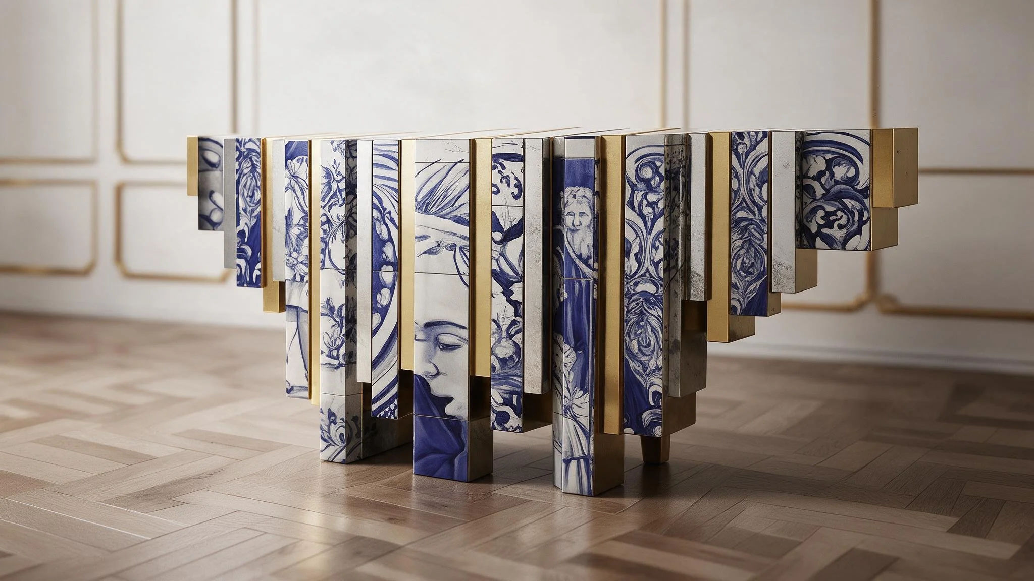 Console Table with Decorative Pattern