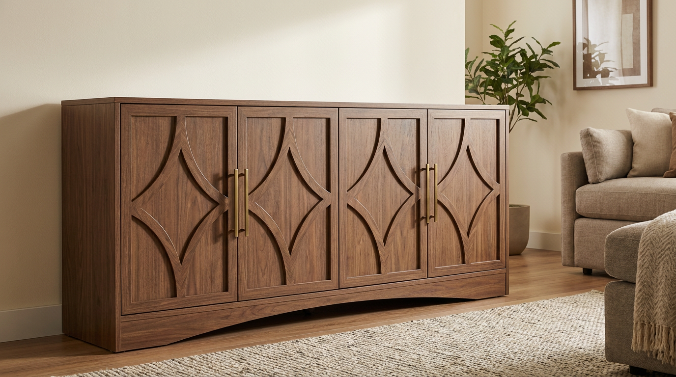 Walnut Wood Console