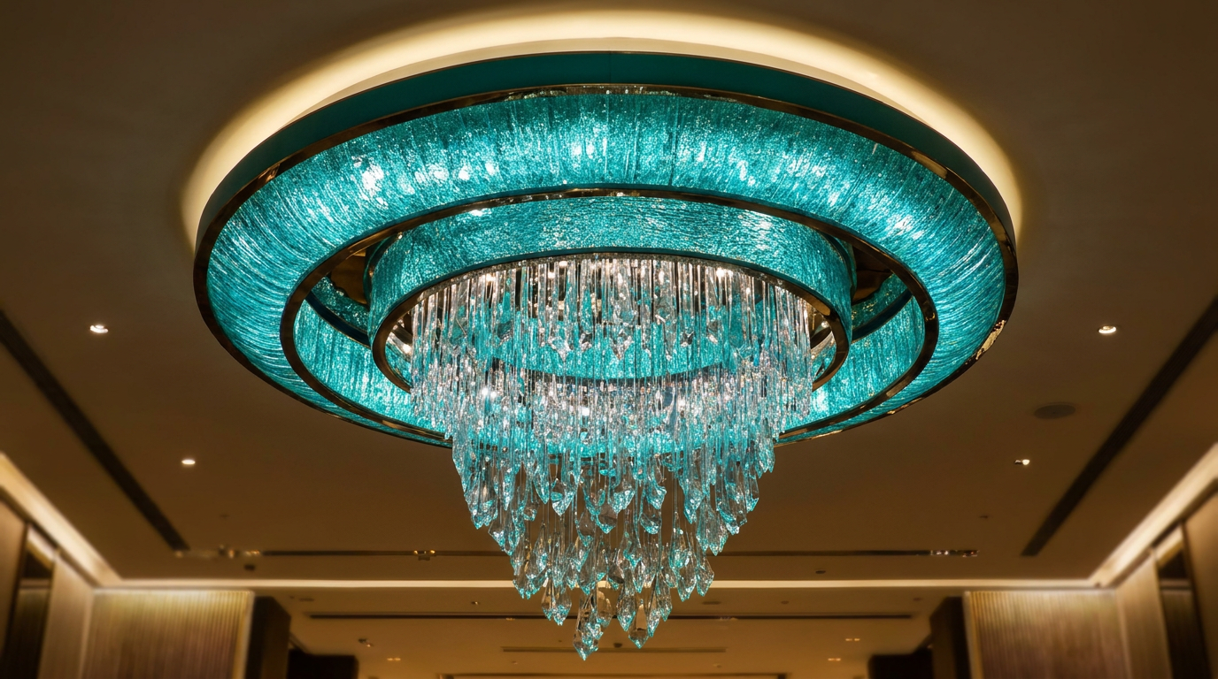Circular Teal Ring Chandelier