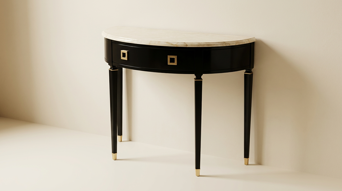 Black Demilune Console Table