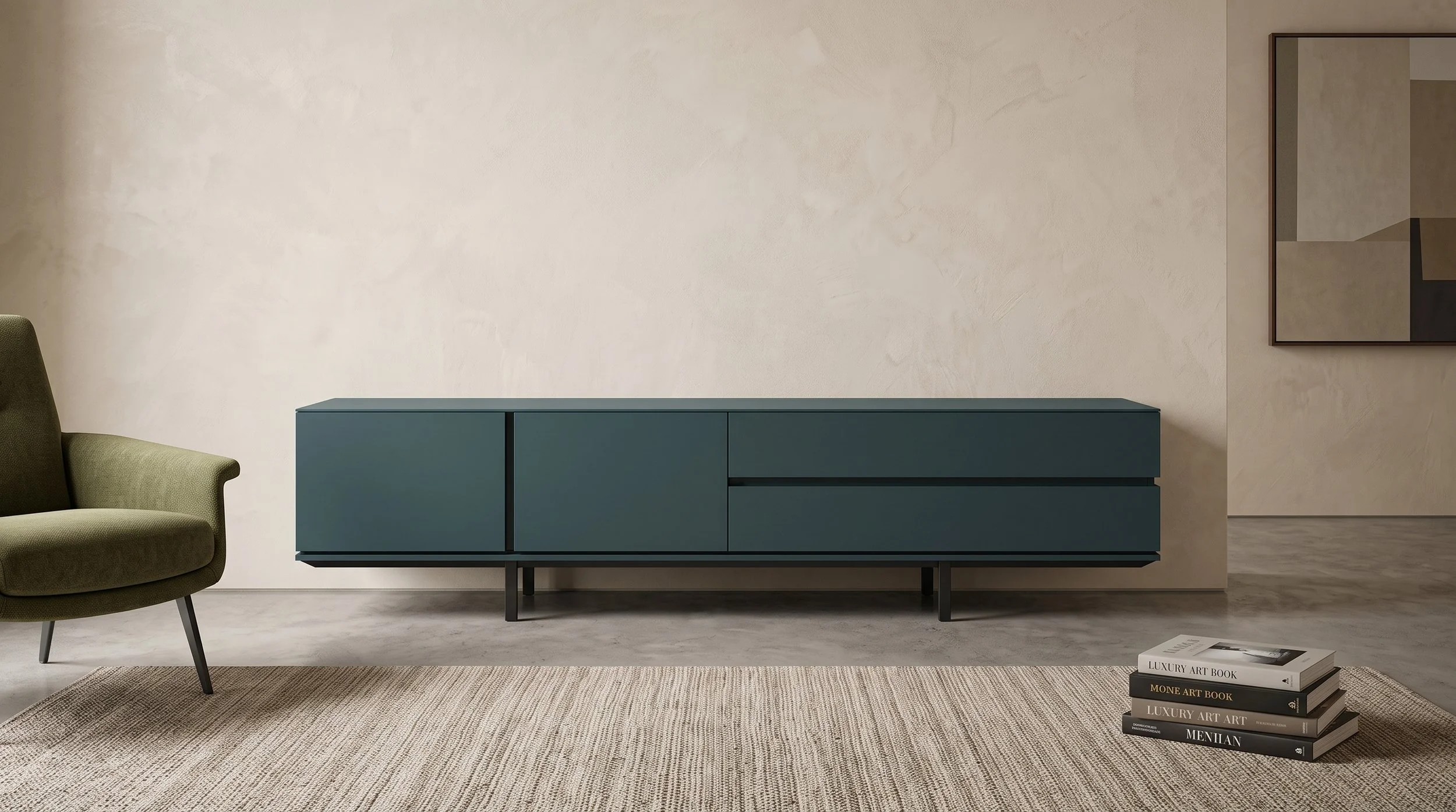 Dark Blue Media Console