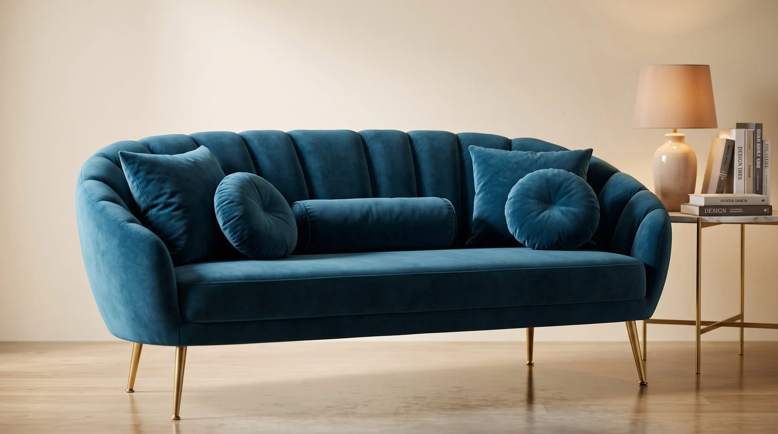Teal Velvet Sofa