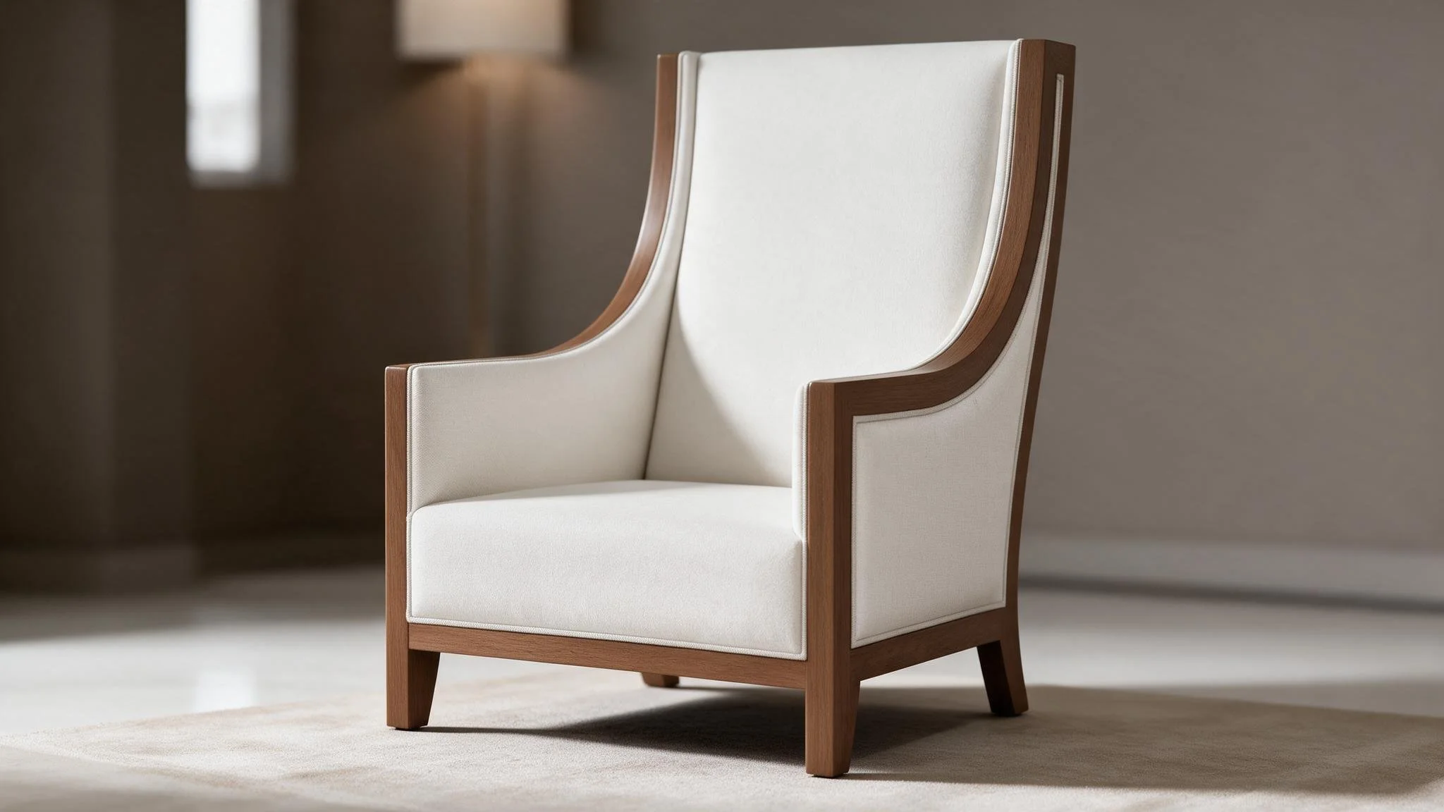 White Cream Wingback Chair