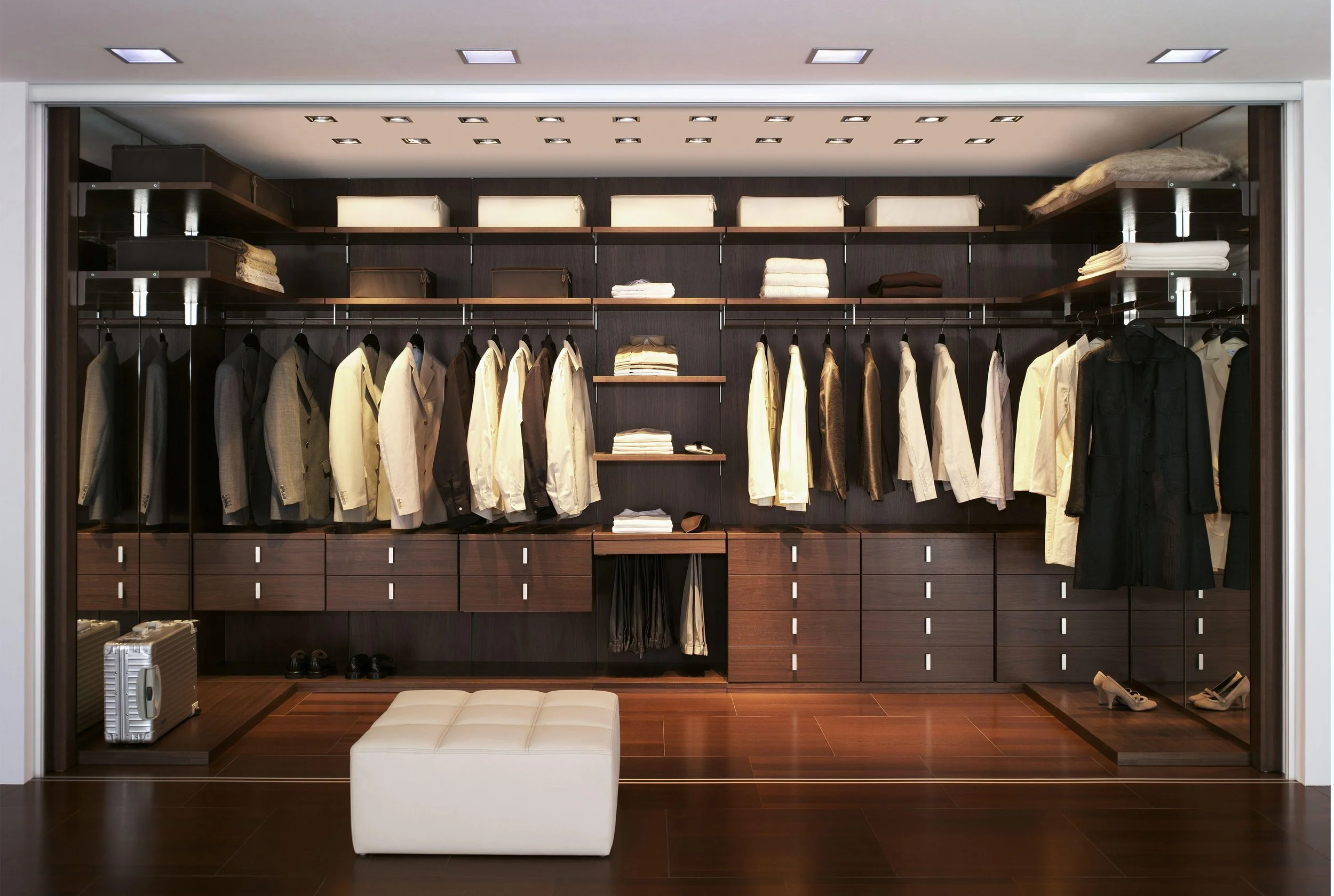 Classic Wooden Walk-In Closet