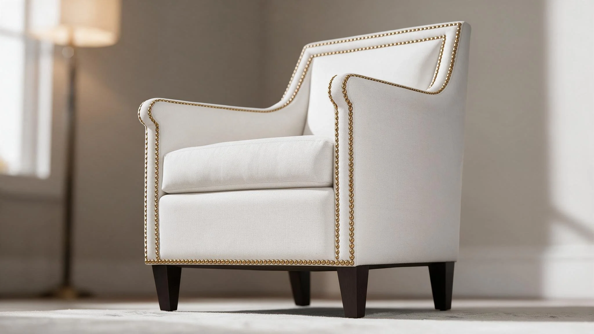 White Cream Accent Chair