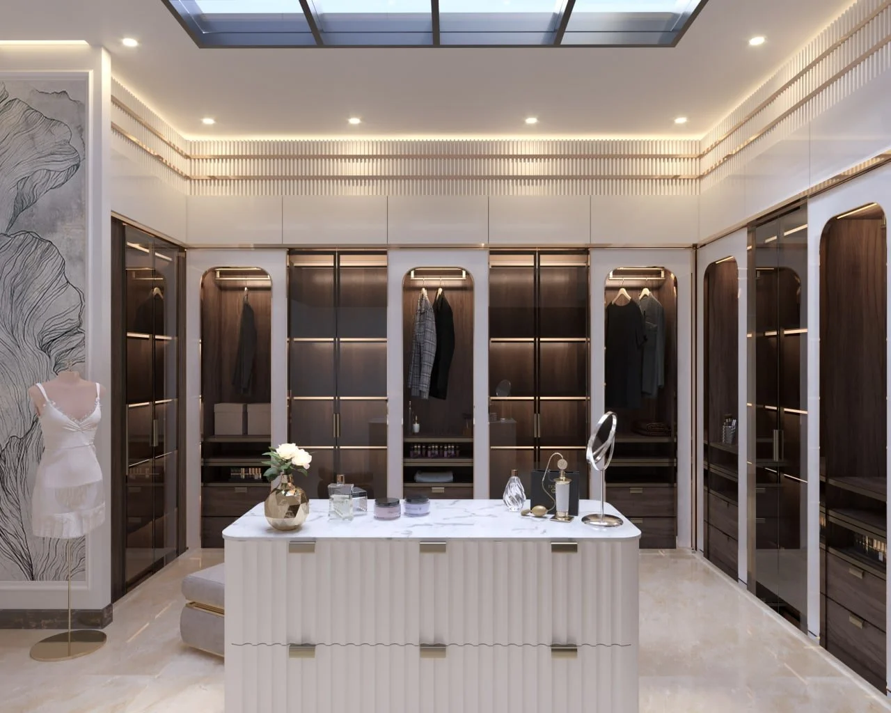 Luxury White Walk-In Wardrobe