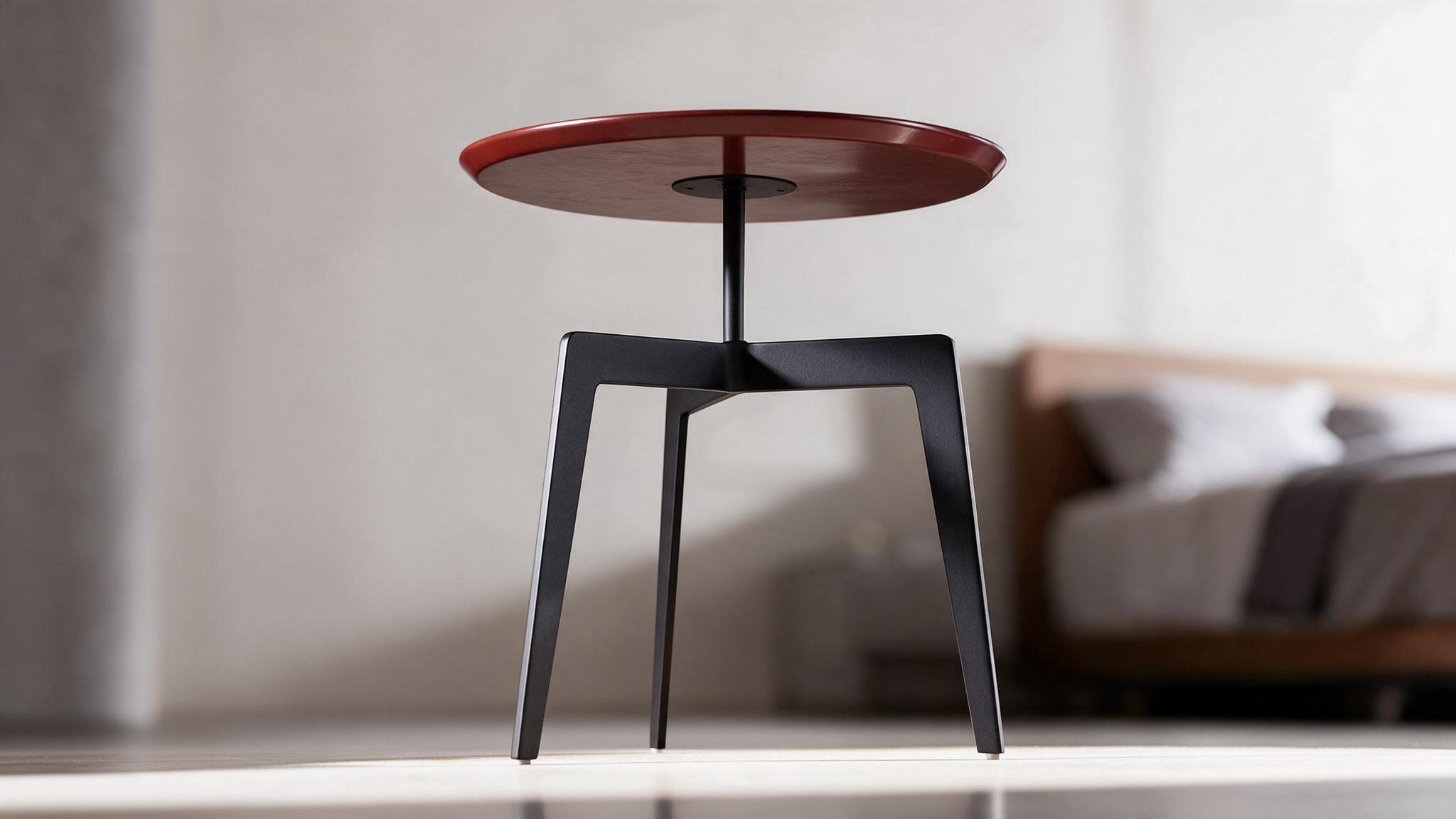 Modern Red Lacquer Side Table