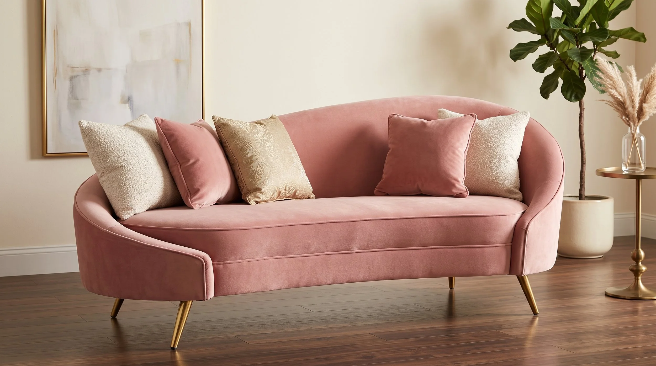 Pink Velvet Sofa