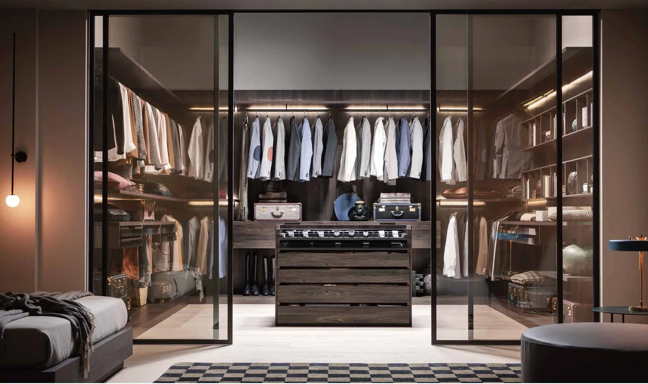 Frameless Glass Closet Design