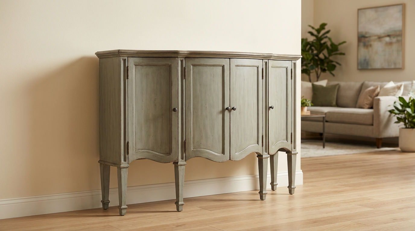 Grey Green Painted Wood Sideboard