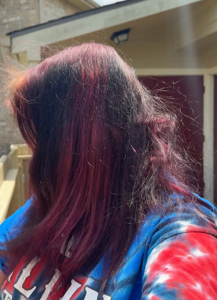 Nikki’s wine red hair dye pivot from April 2026