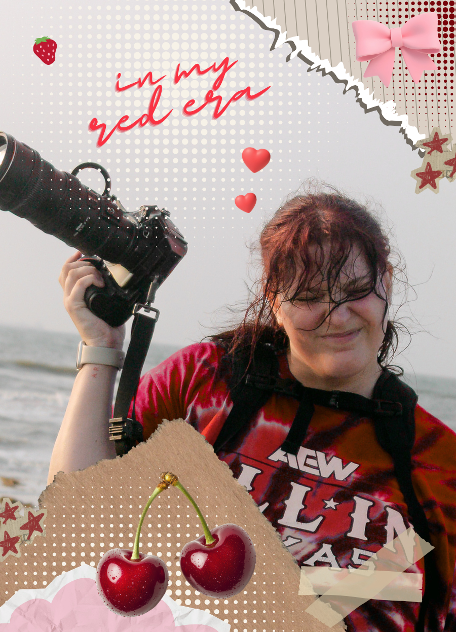 Nikki at the beach for cherry cola hair diary cover