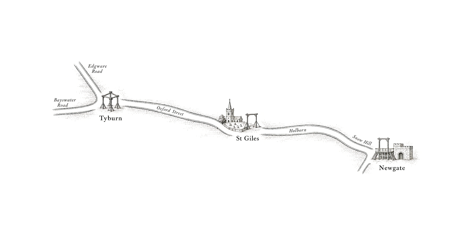 London — Tyburn, St Giles and Newgate site map