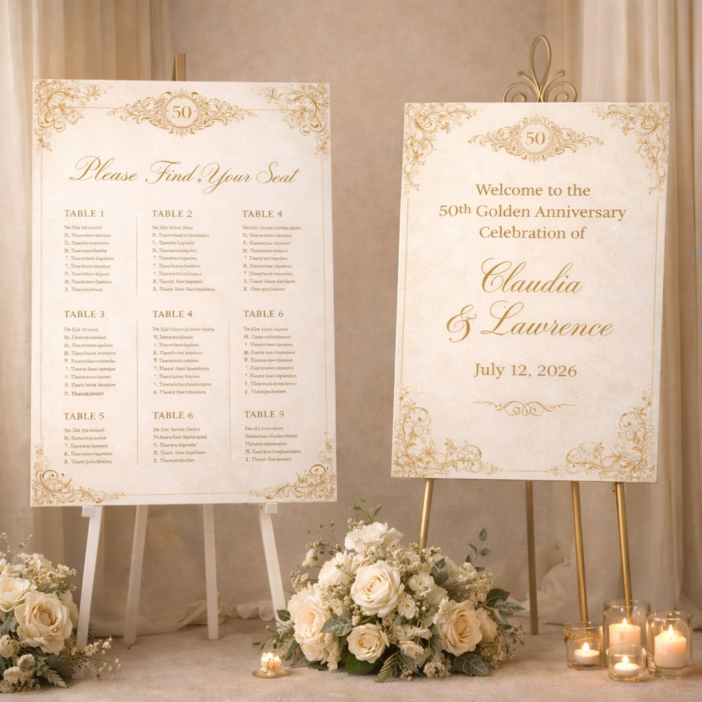 Tommy and Vanessa welcome sign