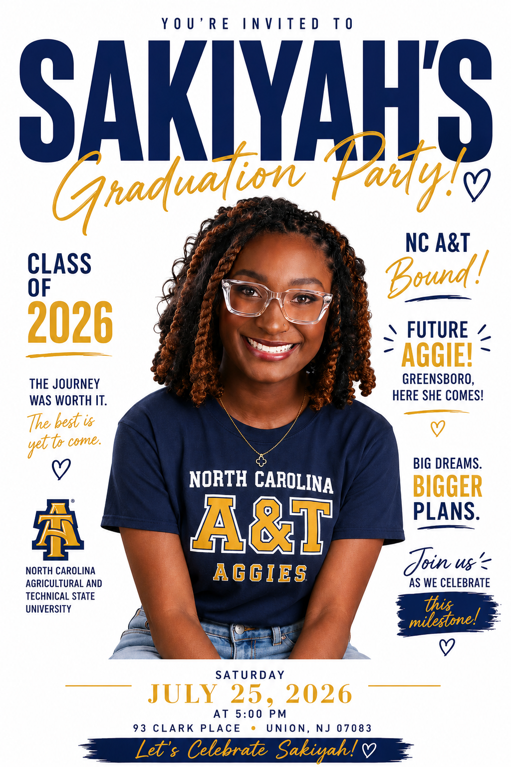 You're Invited to Sakiyah's Graduation Party!
