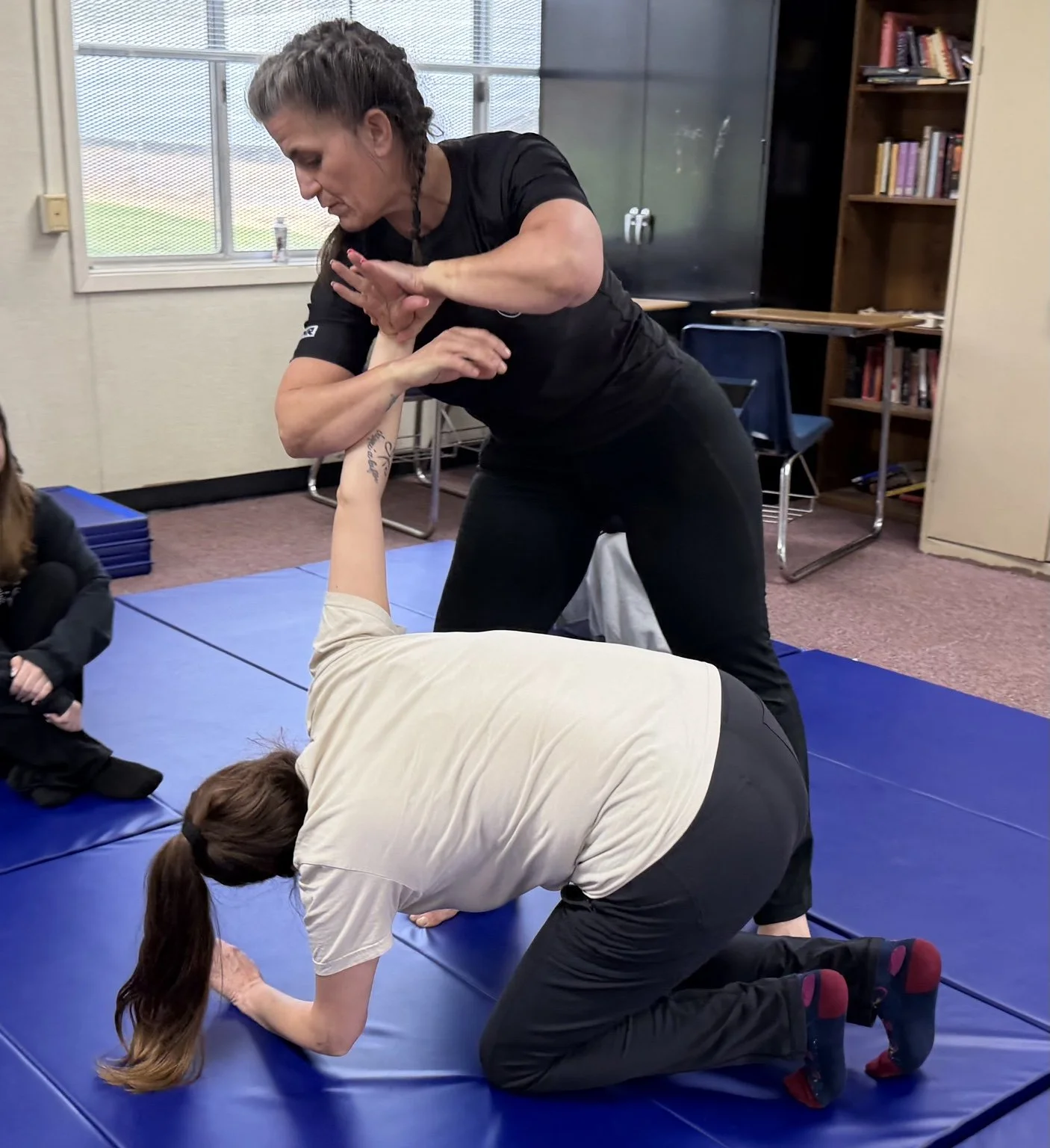 Laura Jamison demonstrating a martial arts technique