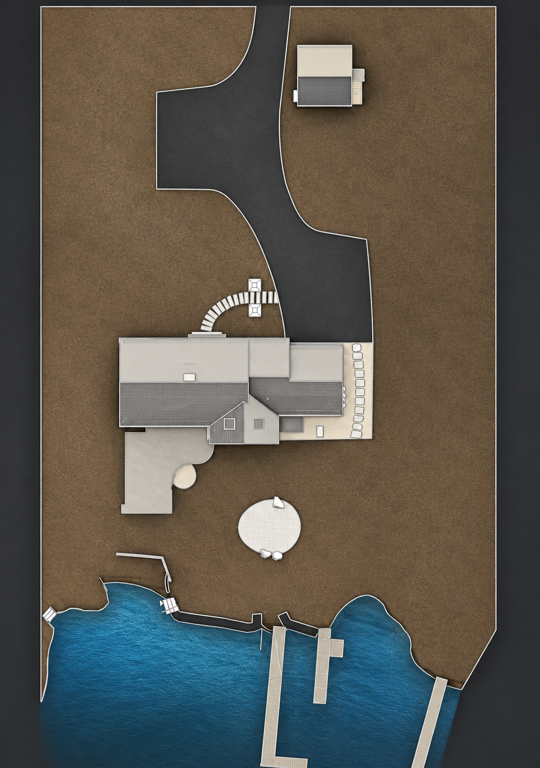 Revit site plan for Parker Island property in Wolfeboro, New Hampshire