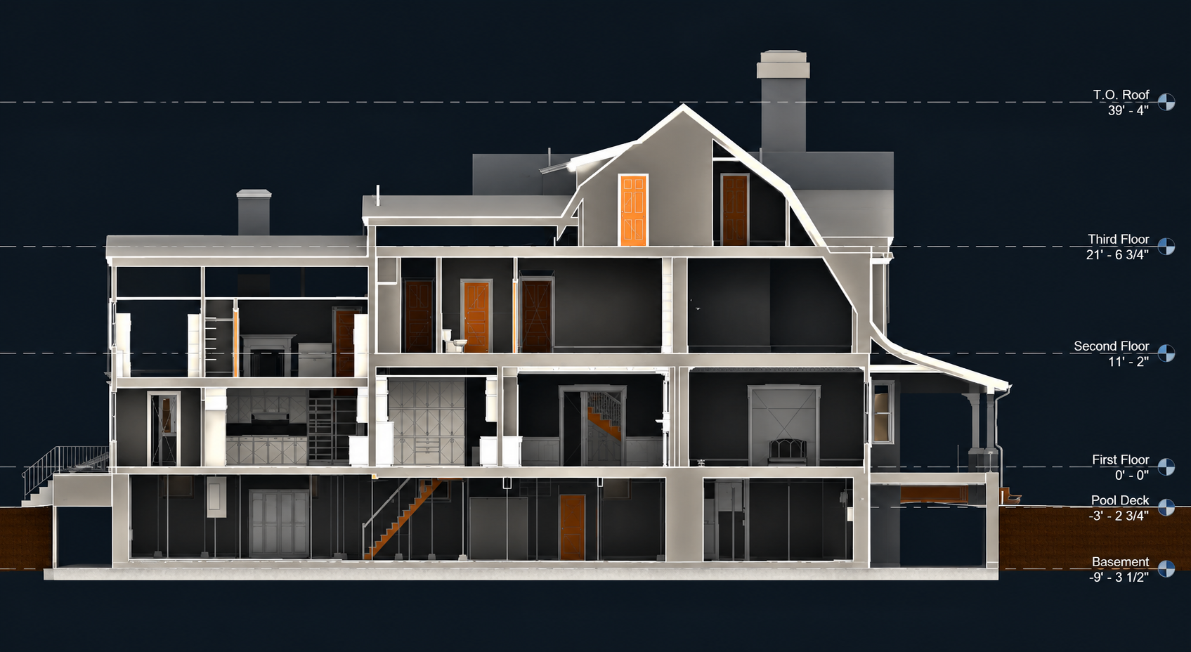 Building section from Revit model