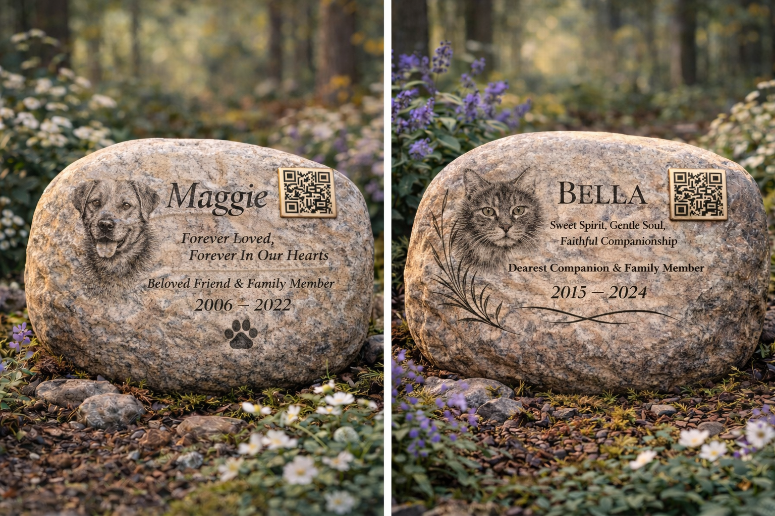 Grove Stone memorial option at Rainbow Meadow