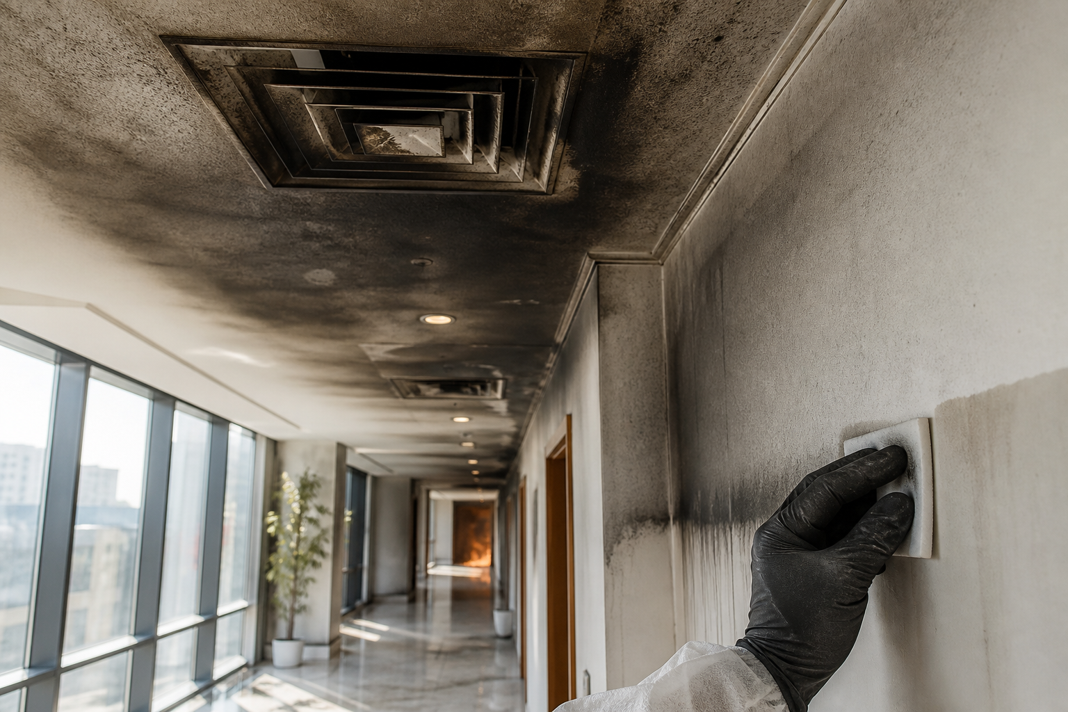 Professional documentation of smoke and soot contamination