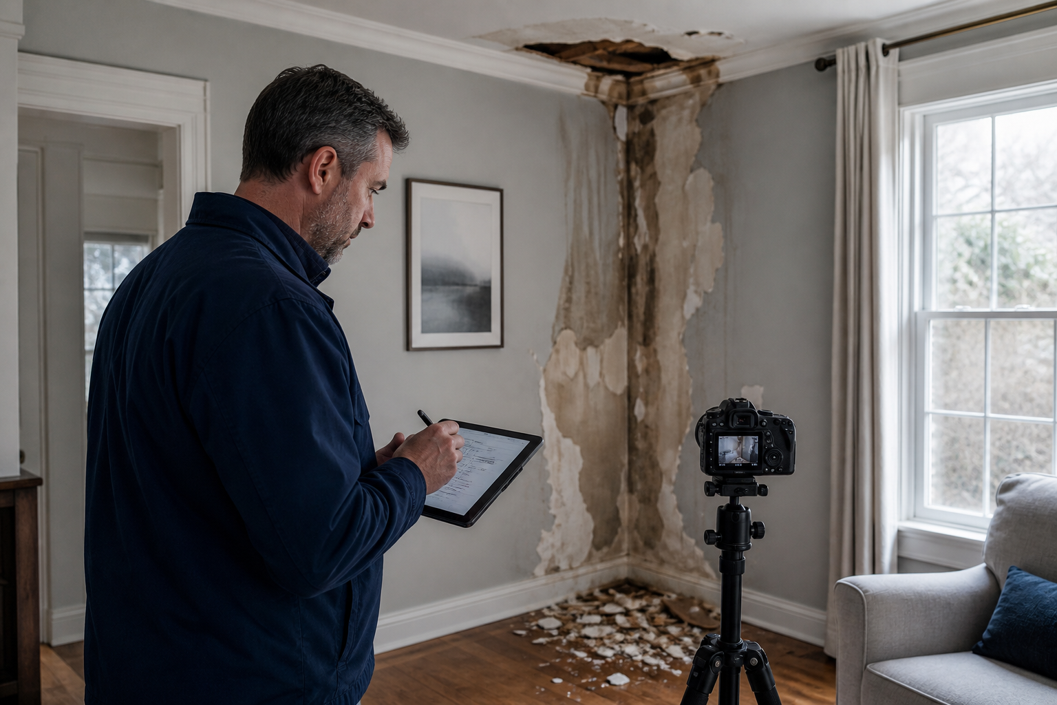 Property damage documentation and inspection notes