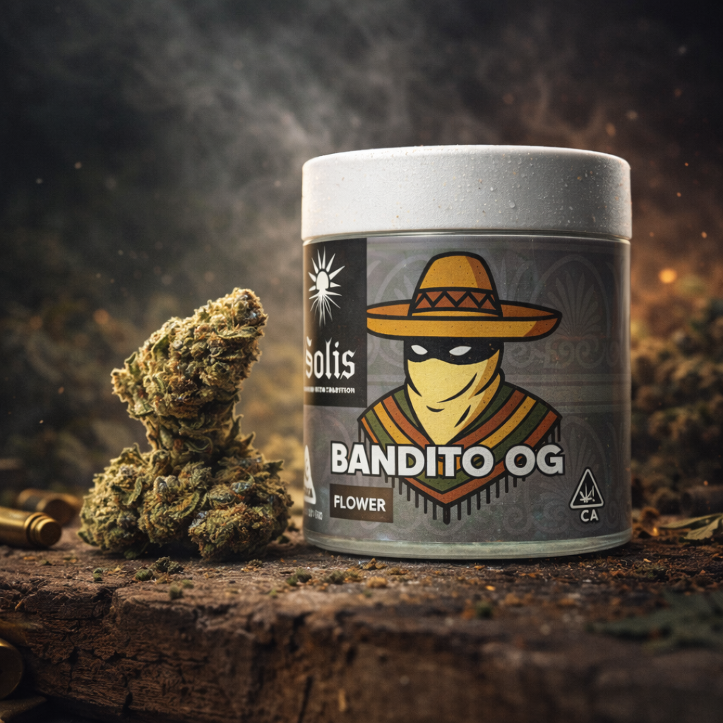 Bandito OG cannabis jar photography