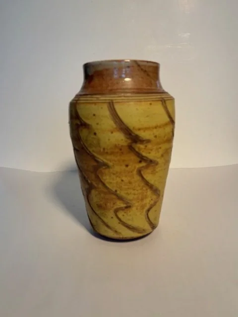 Warm yellow glazed vessel by David LaPierre