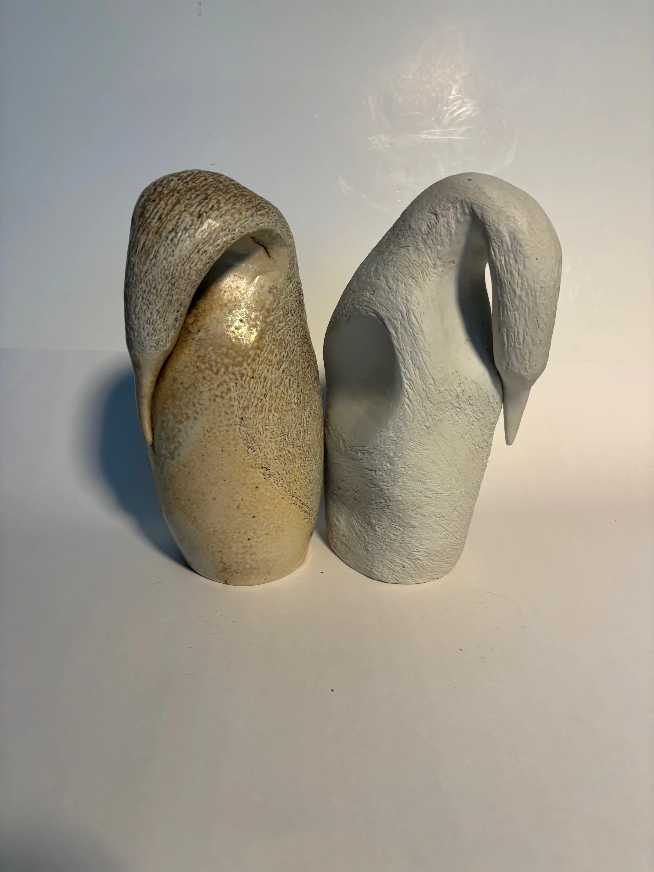 Pair of sculptural ceramic forms by David LaPierre