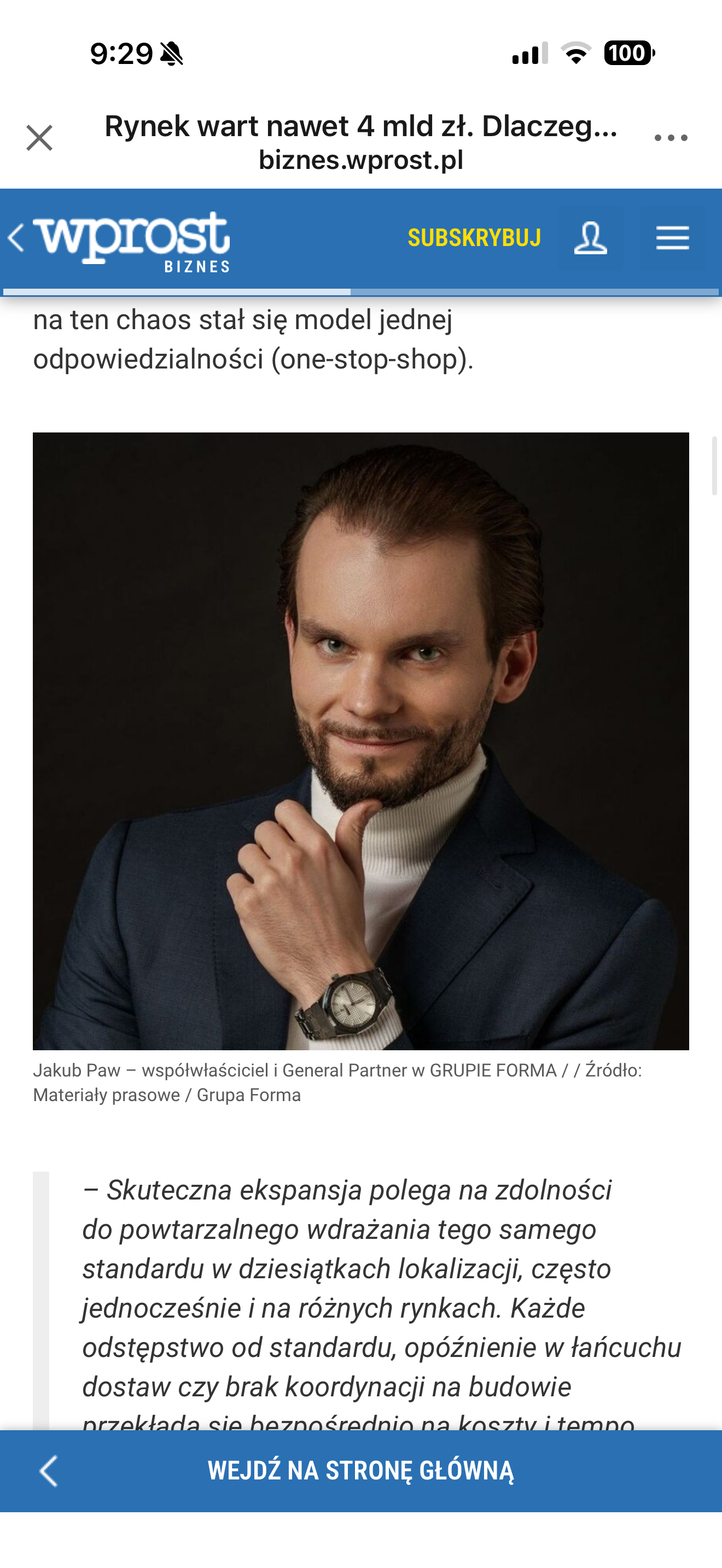 Wprost Biznes — Jakub Paw