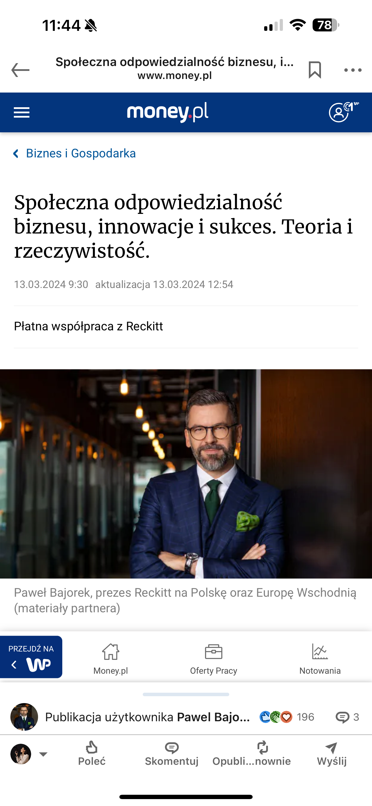 money.pl — Paweł Bajorek