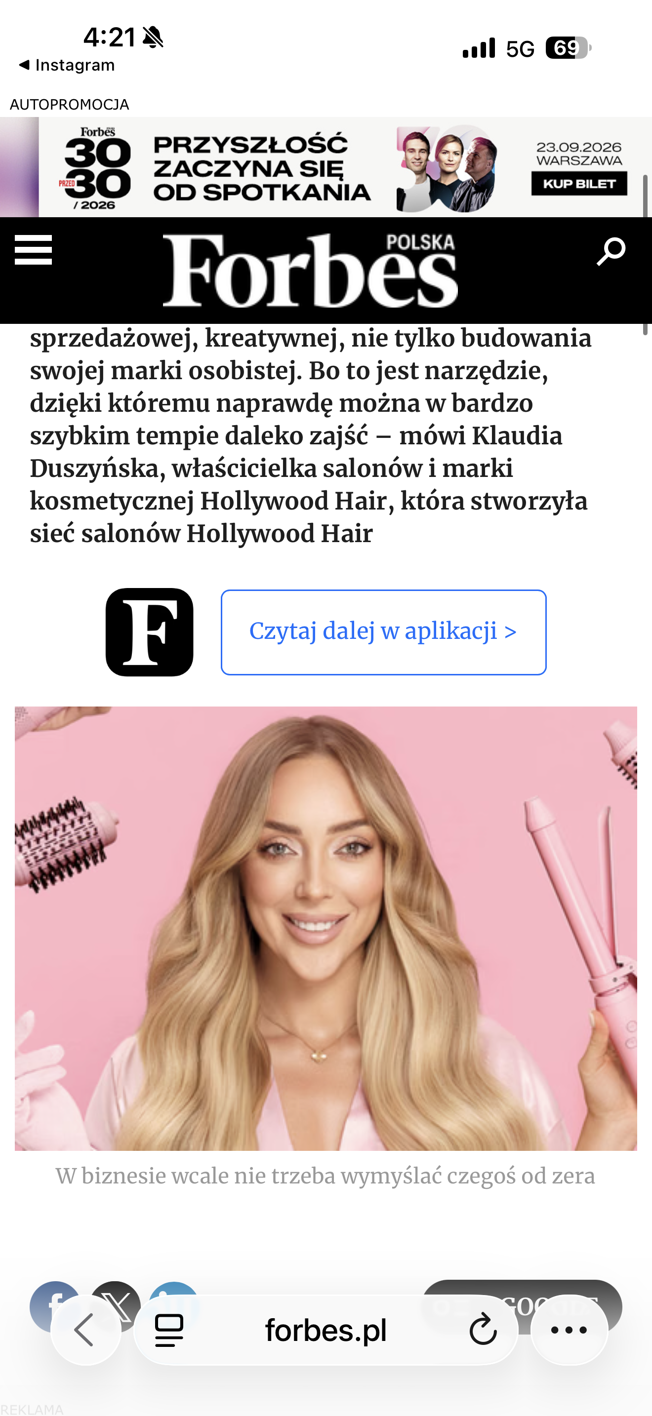 Forbes Polska — okładka, Klaudia Duszyńska