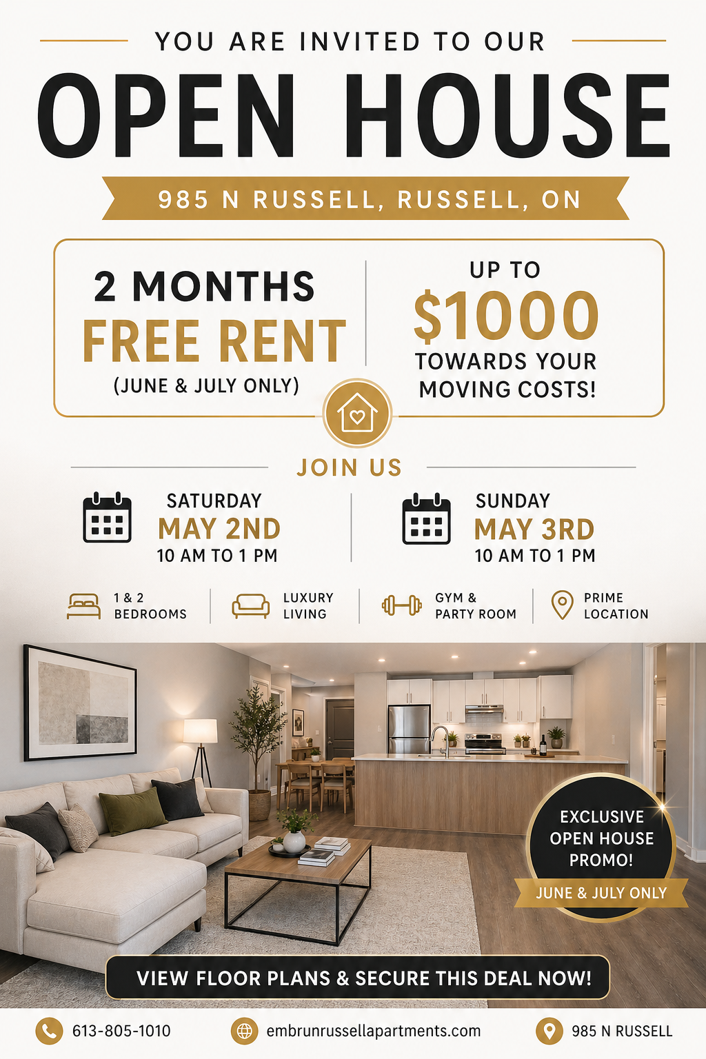Open House promotion for 985 N Russell
