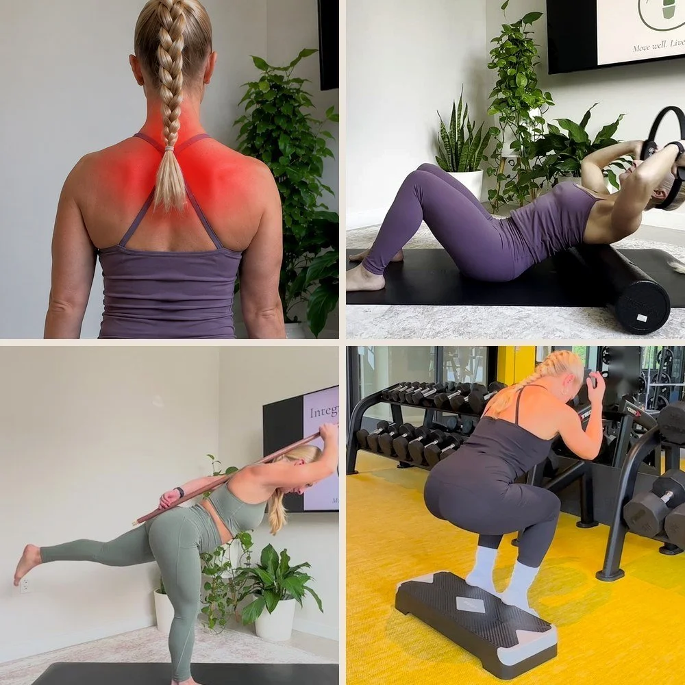 Dr. Karla Kane demonstrating exercises from her online video courses