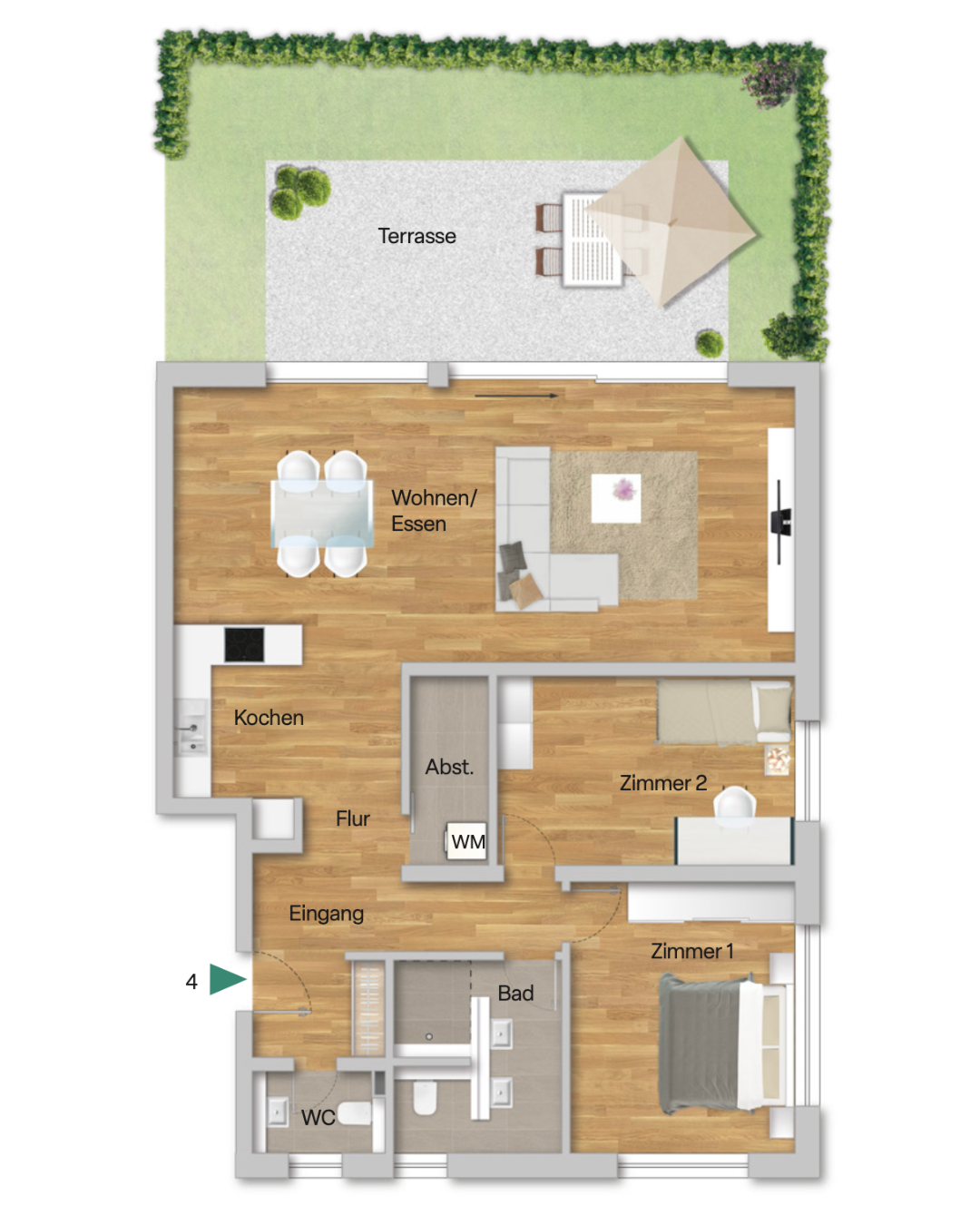 Grundriss Wohnung 1.04
