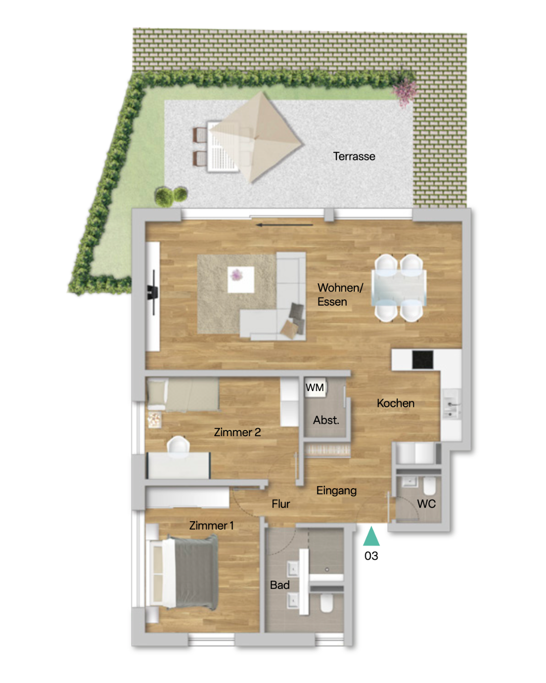 Grundriss Wohnung 1.03