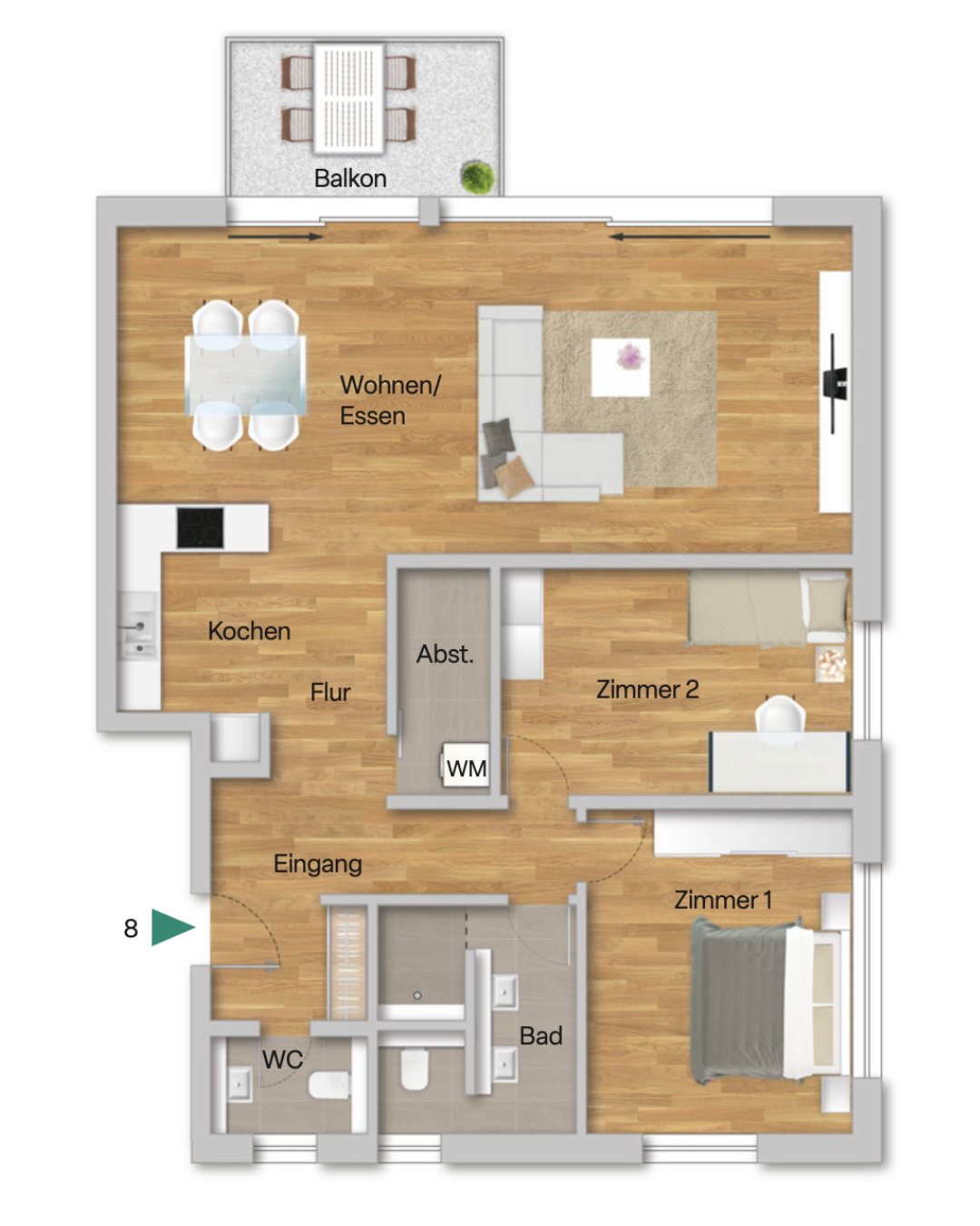 Grundriss Wohnung 1.08