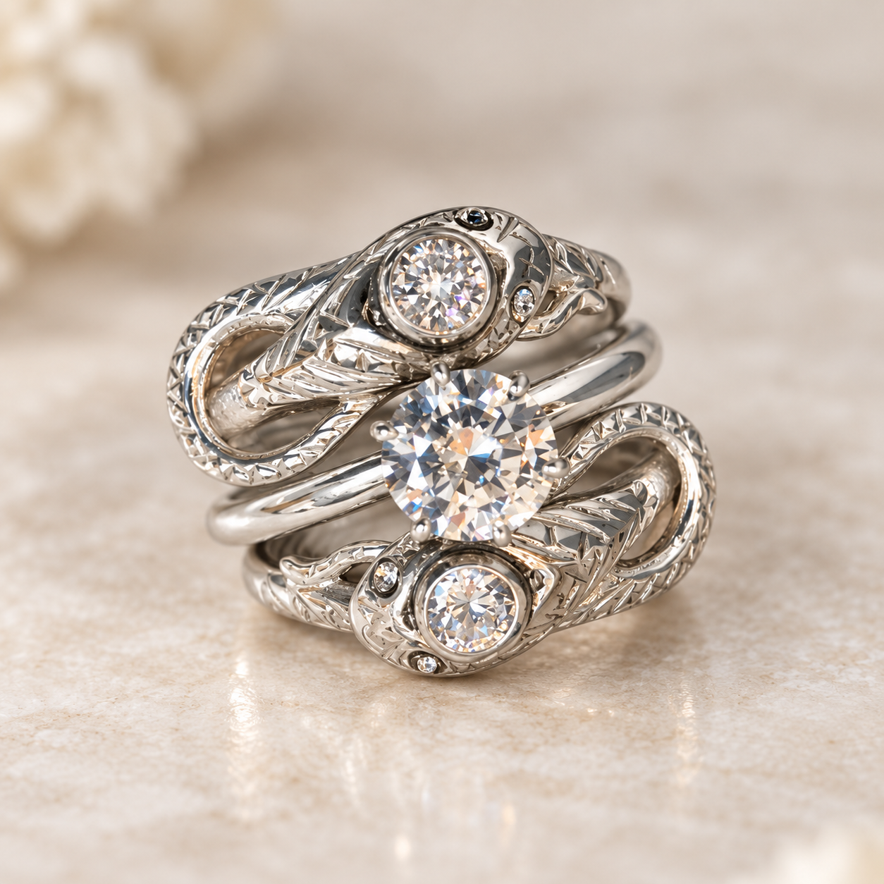 Sculptural custom ring by Liz Hart.