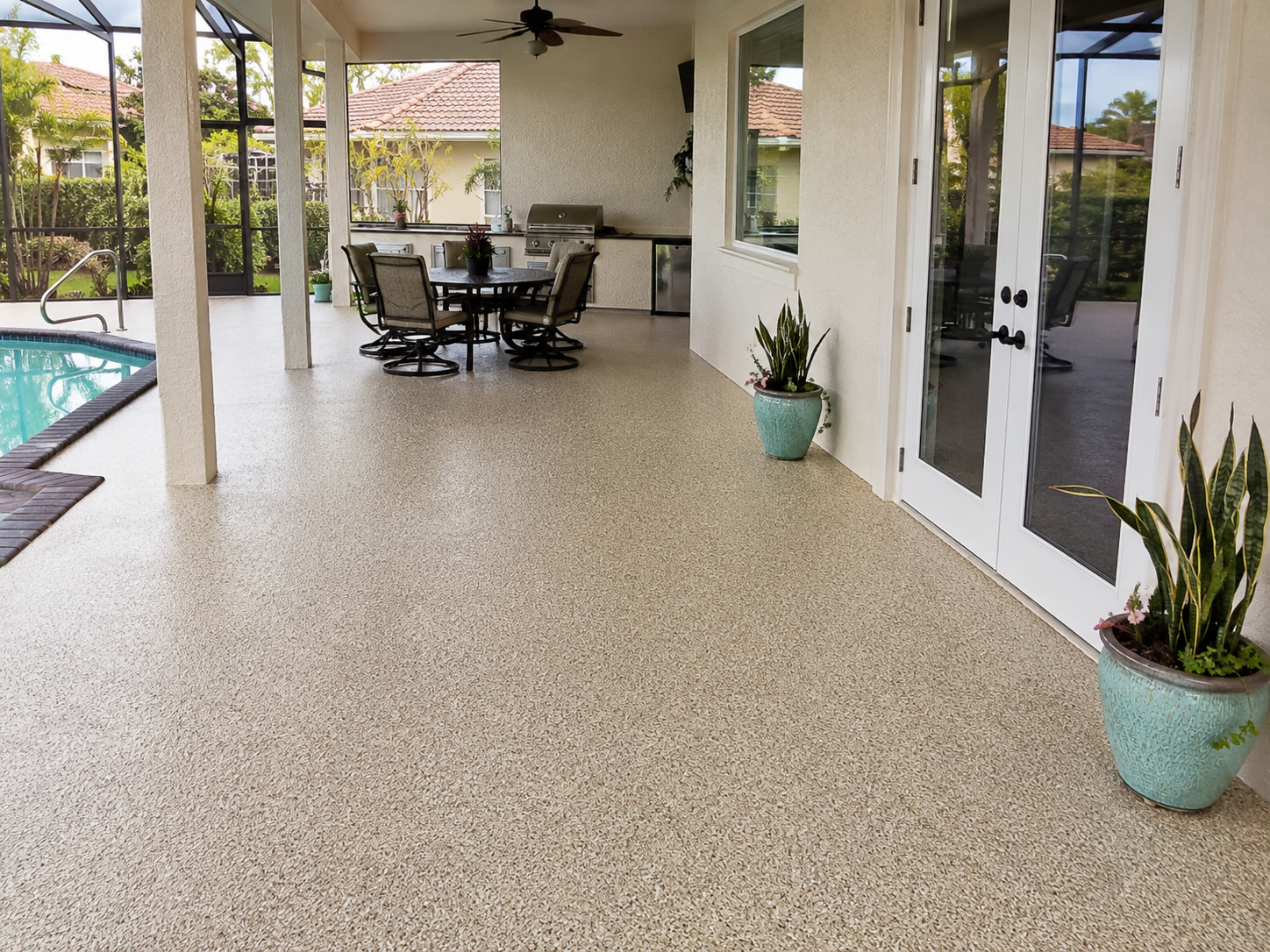 Decorative garage epoxy flooring project
