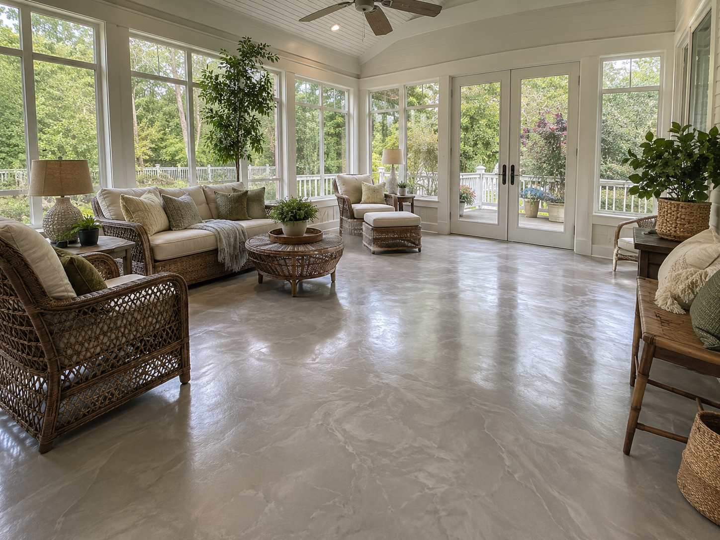 Residential patio floor coating project
