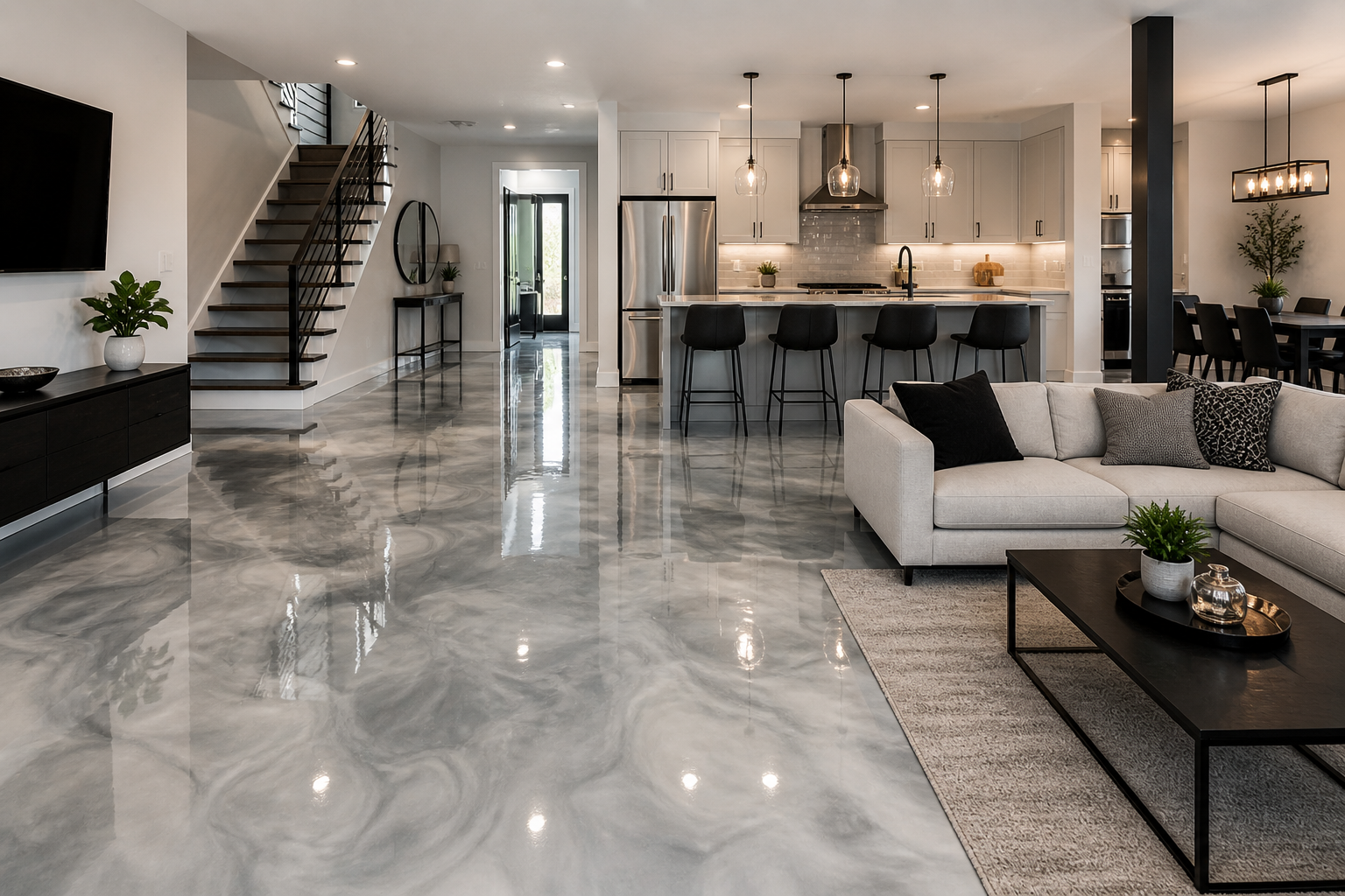 Interior epoxy flooring