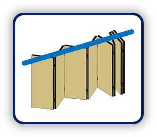 Continuously-hinged panels configuration