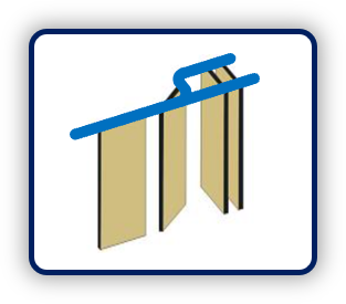 Individual panels curve and divert configuration