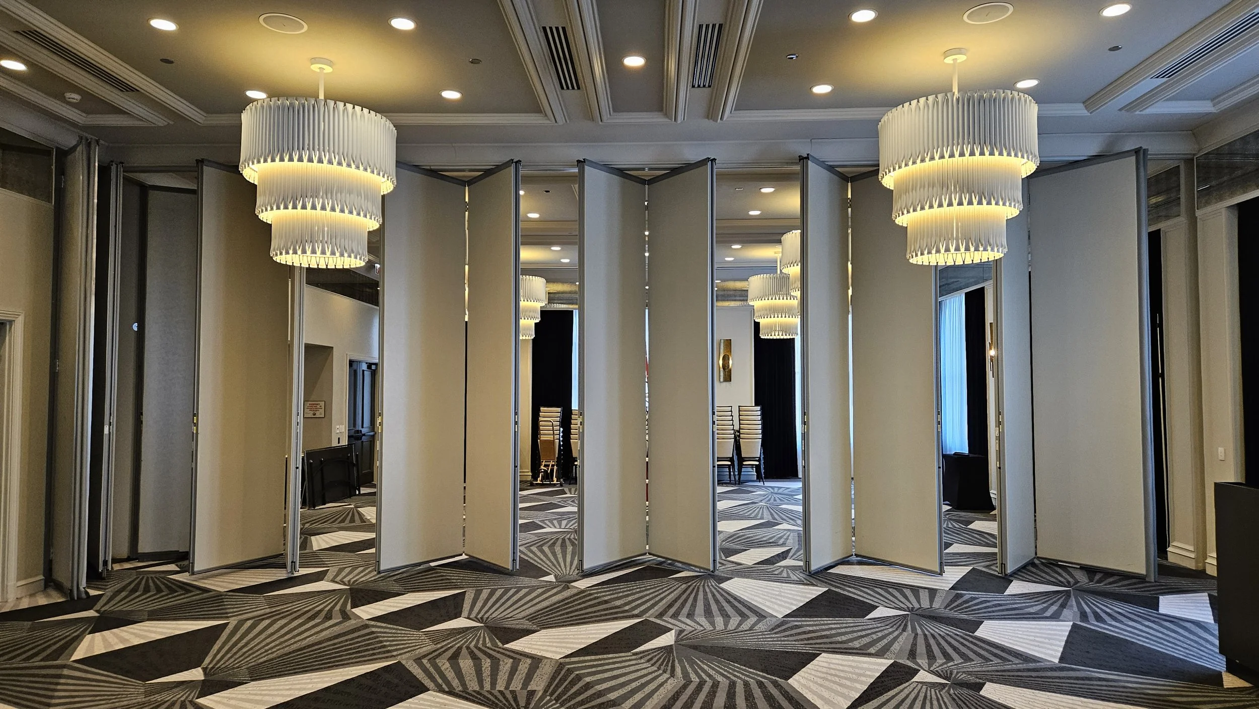 RHL install of a Kwik-Wall 3030 hinged-pair operable partition