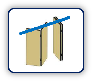 Hinged-paired panels configuration