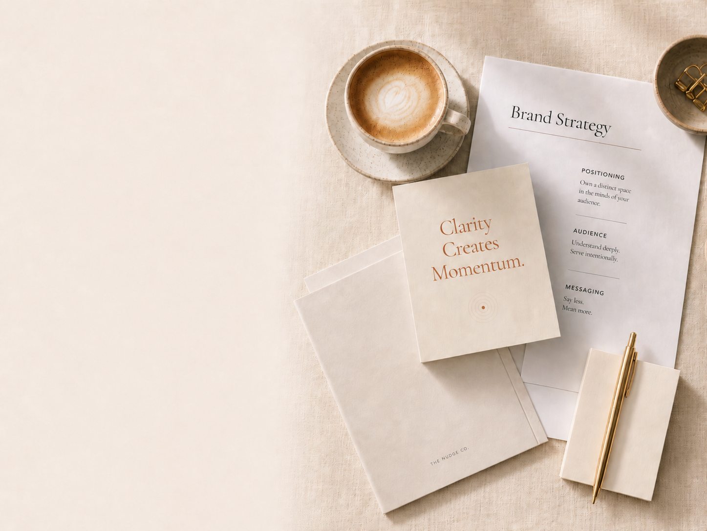 The Nudge Co. brand strategy workspace