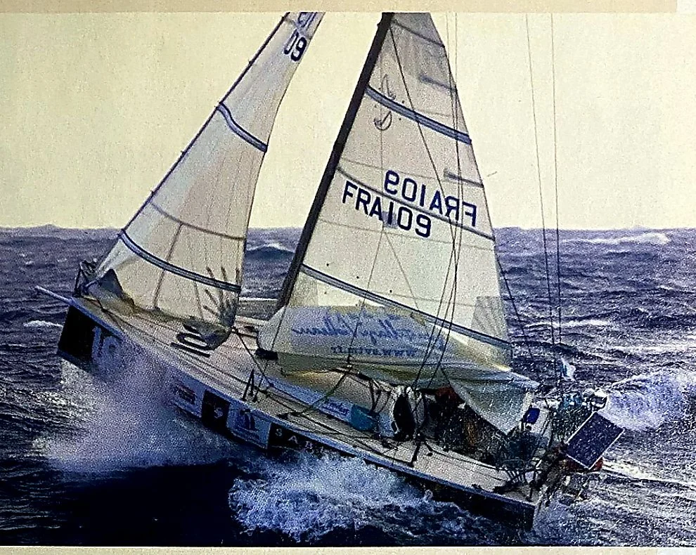 Mini Transat yacht sailing offshore