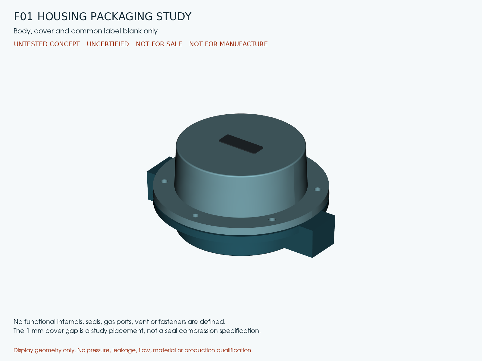 Circular housing study. Actual CAD view of the circular housing arrangement. Internal mechanisms and operating interfaces remain unresolved.