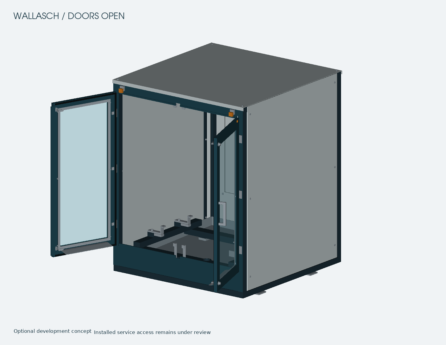 Twin viewing doors: optional Wallasch enclosure CAD study