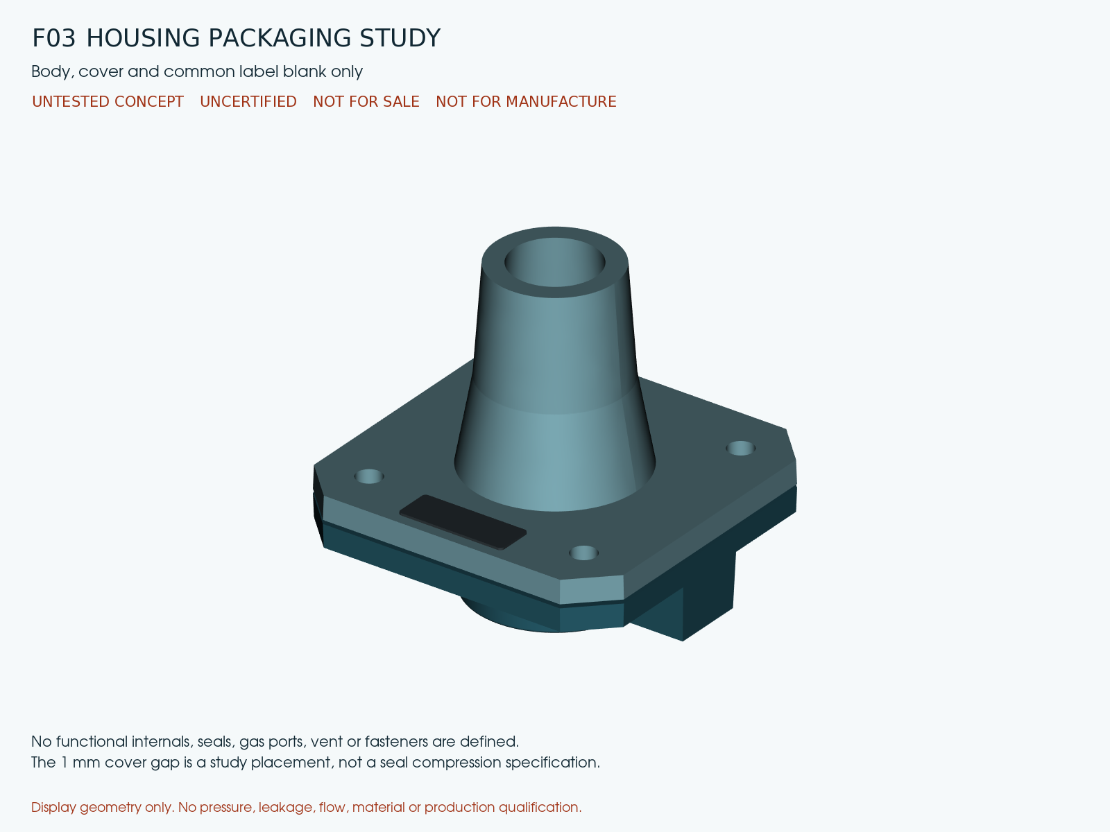 Reduced-mouth housing study. A related reduced-mouth packaging arrangement in the same regulator development family.